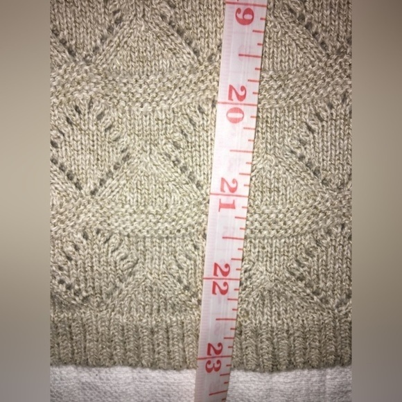 Women’s Cazza petite‎ vintage light knitted turtle neck beige sweater medium - Picture 8 of 11